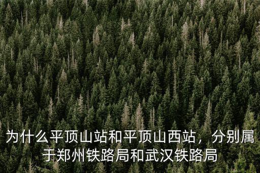 為什么平頂山站和平頂山西站，分別屬于鄭州鐵路局和武漢鐵路局