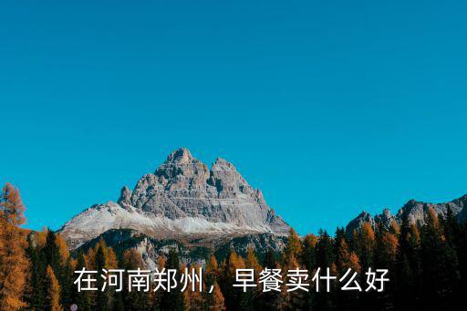 在河南鄭州，早餐賣什么好