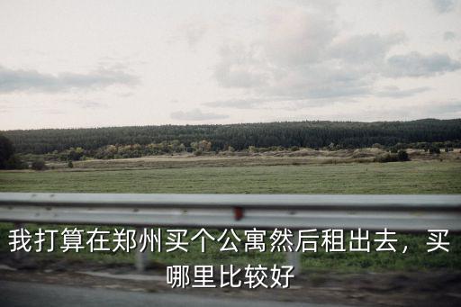 我打算在鄭州買個公寓然后租出去，買哪里比較好