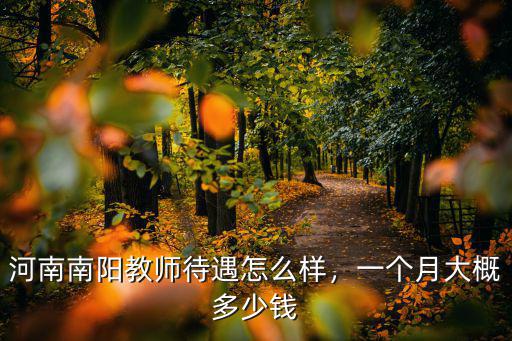 河南南陽教師待遇怎么樣，一個月大概多少錢