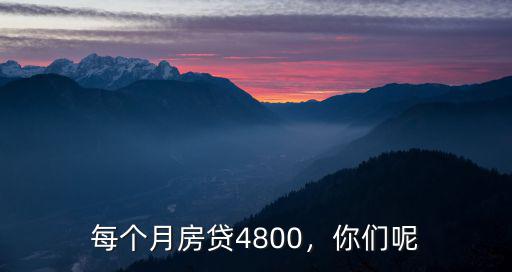 每個月房貸4800，你們呢
