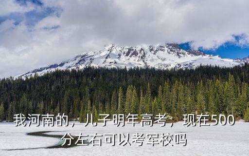 我河南的，兒子明年高考，現在500分左右可以考軍校嗎