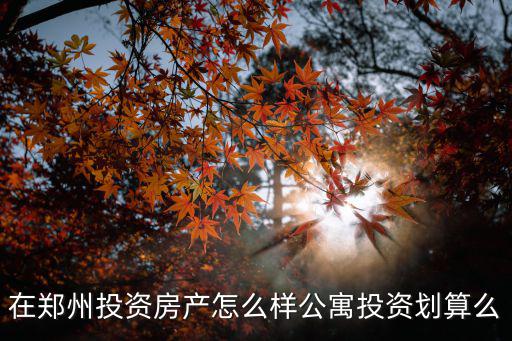 在鄭州投資房產怎么樣公寓投資劃算么