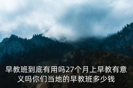 早教班到底有用嗎27個月上早教有意義嗎你們當地的早教班多少錢