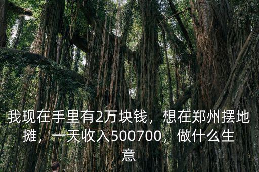 我現在手里有2萬塊錢，想在鄭州擺地攤，一天收入500700，做什么生意