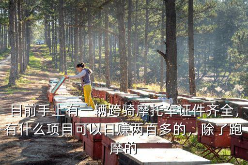 目前手上有一輛跨騎摩托車證件齊全，有什么項目可以日賺兩百多的，除了跑摩的