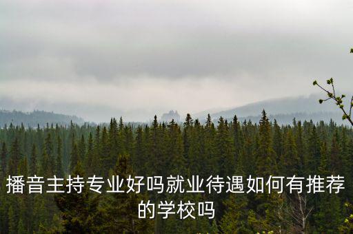 播音主持專業好嗎就業待遇如何有推薦的學校嗎
