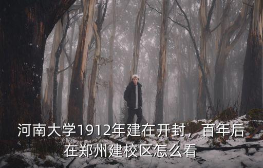 河南大學1912年建在開封，百年后在鄭州建校區怎么看