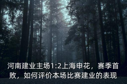 河南建業主場1:2上海申花，賽季首敗，如何評價本場比賽建業的表現