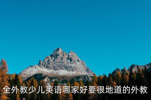 全外教少兒英語哪家好要很地道的外教