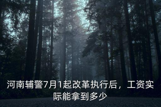 河南輔警7月1起改革執(zhí)行后，工資實際能拿到多少