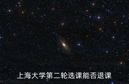 上海大學選課，上海大學第二輪選課能否退課
