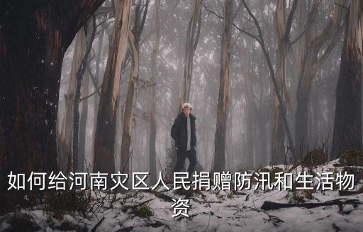 如何給河南災(zāi)區(qū)人民捐贈防汛和生活物資
