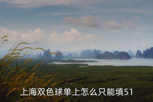 上海體彩網，上海雙色球單上怎么只能填51