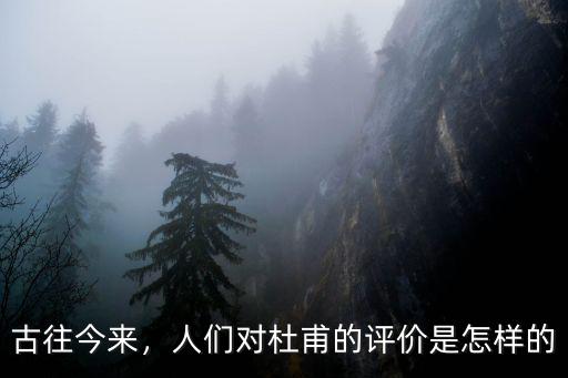古往今來，人們對杜甫的評價是怎樣的