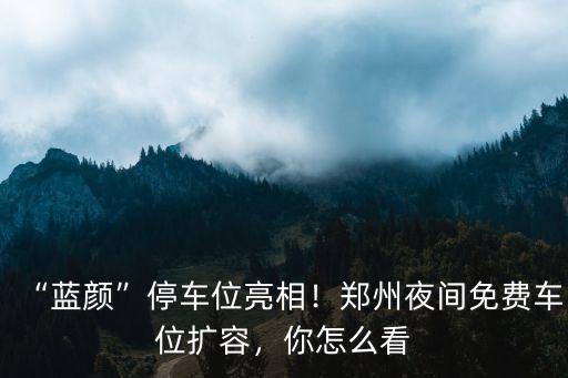 “藍顏”停車位亮相！鄭州夜間免費車位擴容，你怎么看