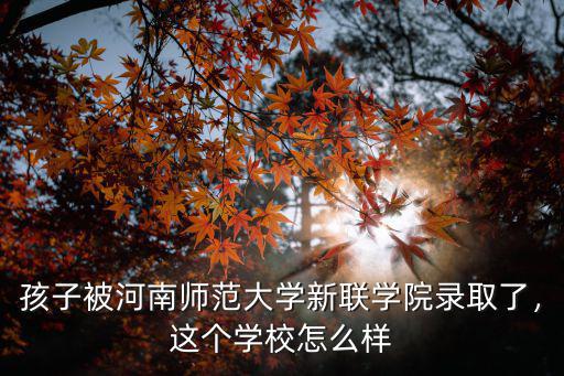 孩子被河南師范大學新聯學院錄取了，這個學校怎么樣