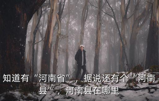 知道有“河南省”，據說還有個“河南縣”，河南縣在哪里