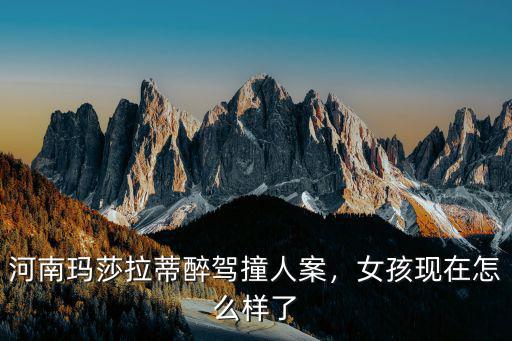 河南瑪莎拉蒂醉駕撞人案，女孩現(xiàn)在怎么樣了