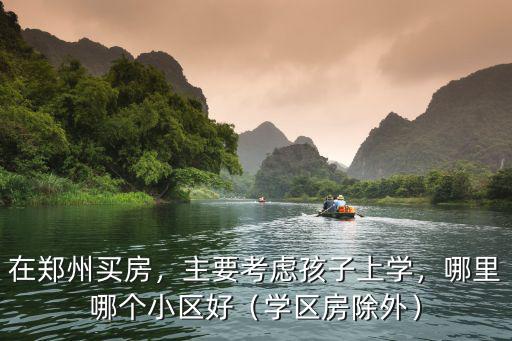 在鄭州買房，主要考慮孩子上學，哪里哪個小區好（學區房除外）