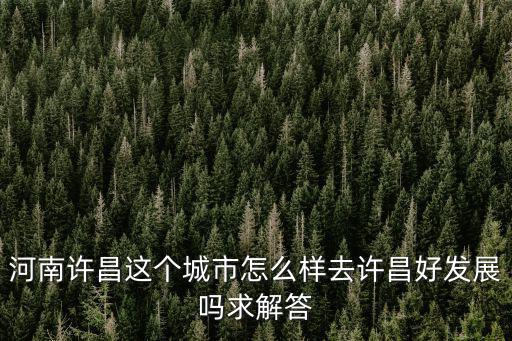 河南許昌這個城市怎么樣去許昌好發展嗎求解答