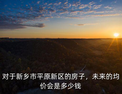 對于新鄉(xiāng)市平原新區(qū)的房子，未來的均價(jià)會是多少錢