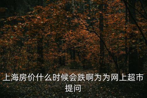 上海房價什么時候會跌啊為為網上超市提問