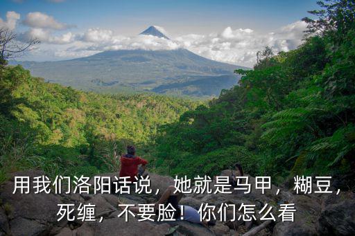 用我們洛陽話說，她就是馬甲，糊豆，死纏，不要臉！你們怎么看