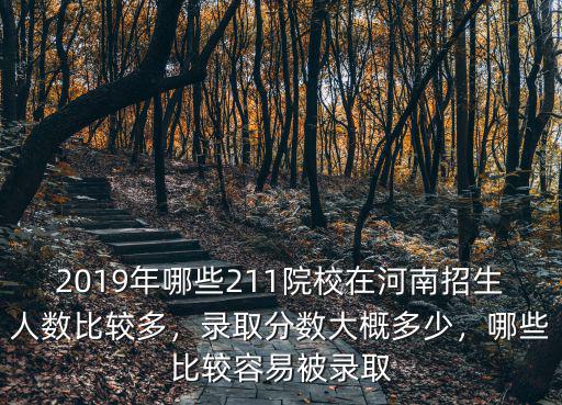 2019年哪些211院校在河南招生人數比較多，錄取分數大概多少，哪些比較容易被錄取