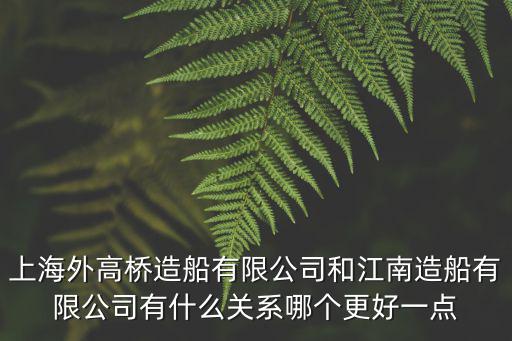 上海外高橋造船有限公司和江南造船有限公司有什么關系哪個更好一點