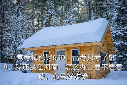 平常考試穩(wěn)定630，高考只考了598，我還是在河南，怎么辦，要不要復(fù)讀，心里好難受