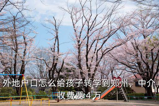 外地戶口怎么給孩子轉學到鄭州，中介收費要４萬
