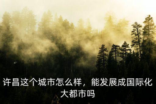 許昌這個城市怎么樣，能發(fā)展成國際化大都市嗎