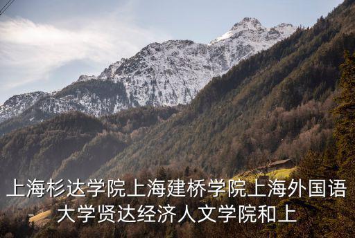 上海杉達學院上海建橋學院上海外國語大學賢達經濟人文學院和上