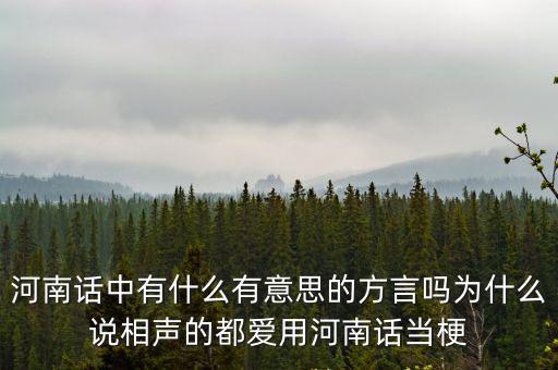 河南話中有什么有意思的方言嗎為什么說相聲的都愛用河南話當梗