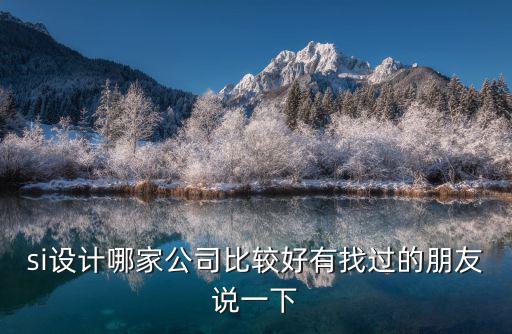 si設計哪家公司比較好有找過的朋友說一下