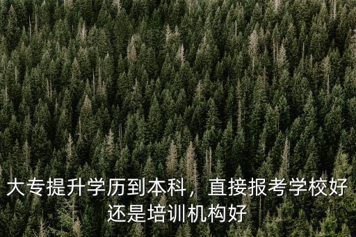 大專提升學(xué)歷到本科，直接報(bào)考學(xué)校好還是培訓(xùn)機(jī)構(gòu)好