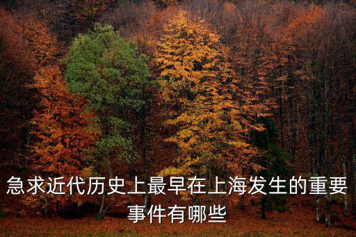 急求近代歷史上最早在上海發生的重要事件有哪些