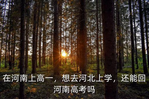 在河南上高一，想去河北上學(xué)，還能回河南高考嗎