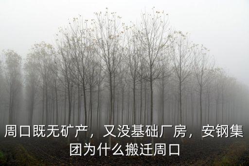 周口既無(wú)礦產(chǎn)，又沒(méi)基礎(chǔ)廠房，安鋼集團(tuán)為什么搬遷周口