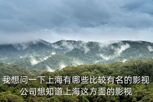 上海影視公司，我想問一下上海有哪些比較有名的影視公司想知道上海這方面的影視