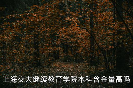 上海交大繼續教育學院本科含金量高嗎