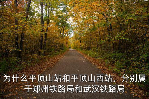 為什么平頂山站和平頂山西站，分別屬于鄭州鐵路局和武漢鐵路局