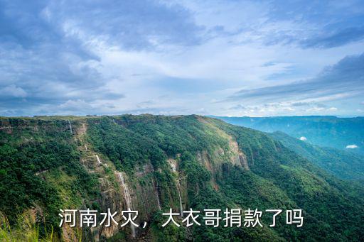 河南水災，大衣哥捐款了嗎