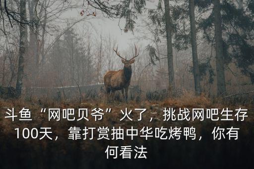 斗魚“網(wǎng)吧貝爺”火了，挑戰(zhàn)網(wǎng)吧生存100天，靠打賞抽中華吃烤鴨，你有何看法