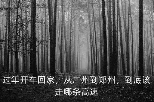 過年開車回家，從廣州到鄭州，到底該走哪條高速