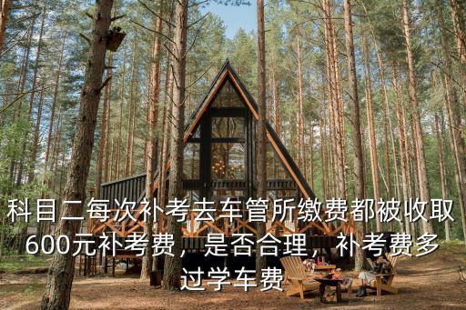 科目二每次補(bǔ)考去車管所繳費(fèi)都被收取600元補(bǔ)考費(fèi)，是否合理，補(bǔ)考費(fèi)多過學(xué)車費(fèi)