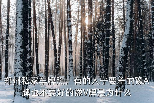 鄭州私家車牌照，有的人寧要差的豫A牌也不要好的豫V牌是為什么