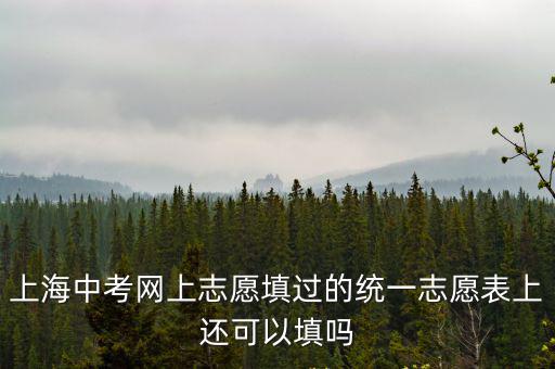 上海中考網(wǎng)，上海中考網(wǎng)上志愿填過的統(tǒng)一志愿表上還可以填嗎