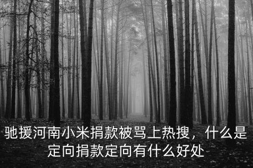 馳援河南小米捐款被罵上熱搜，什么是定向捐款定向有什么好處